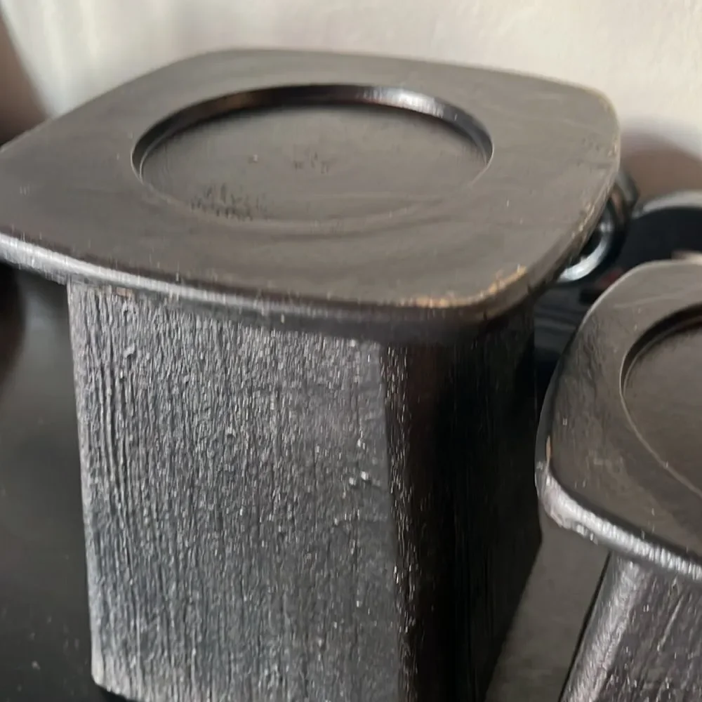 Pottery Barn Cast Aluminum Pillar Candle Holders